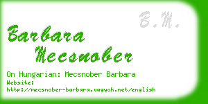 barbara mecsnober business card